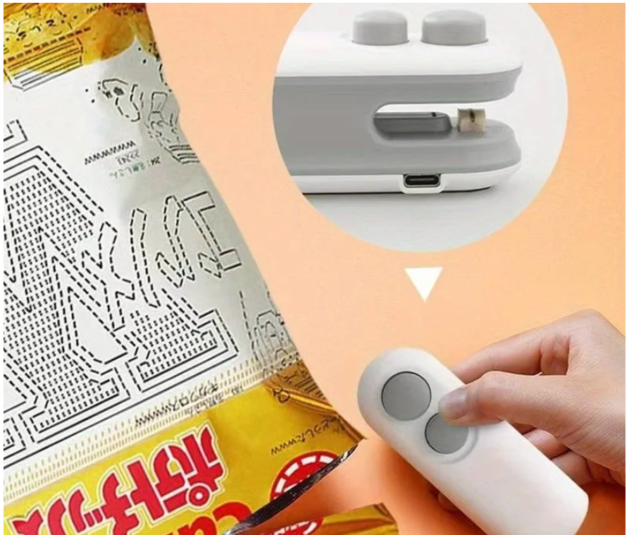 Sellado hermético de una bolsa de snacks
